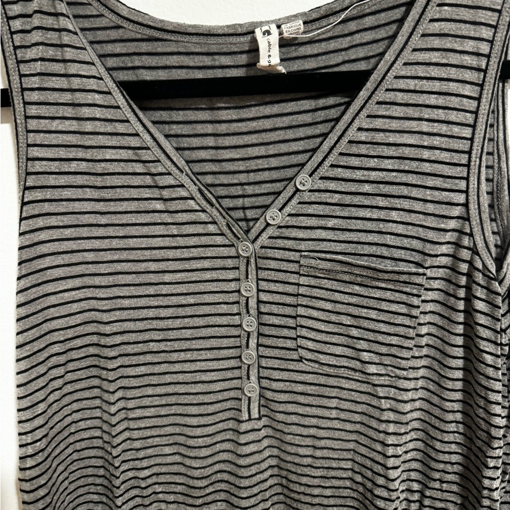 DONATING SOON Black and grey stripped cotton shirt